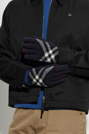Burberry Navy Cashmere Gloves by Burberry