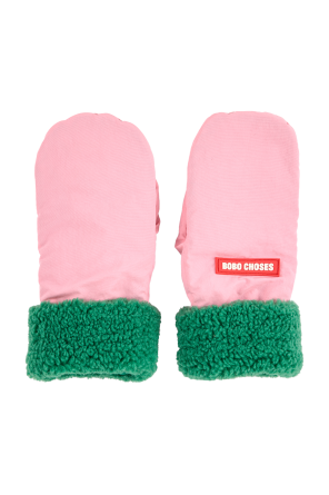 Gefütterte Handschuhe mit Logoaufnäher