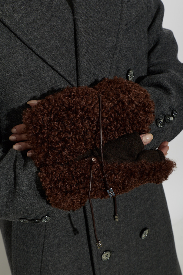 Ganni Fur mittens