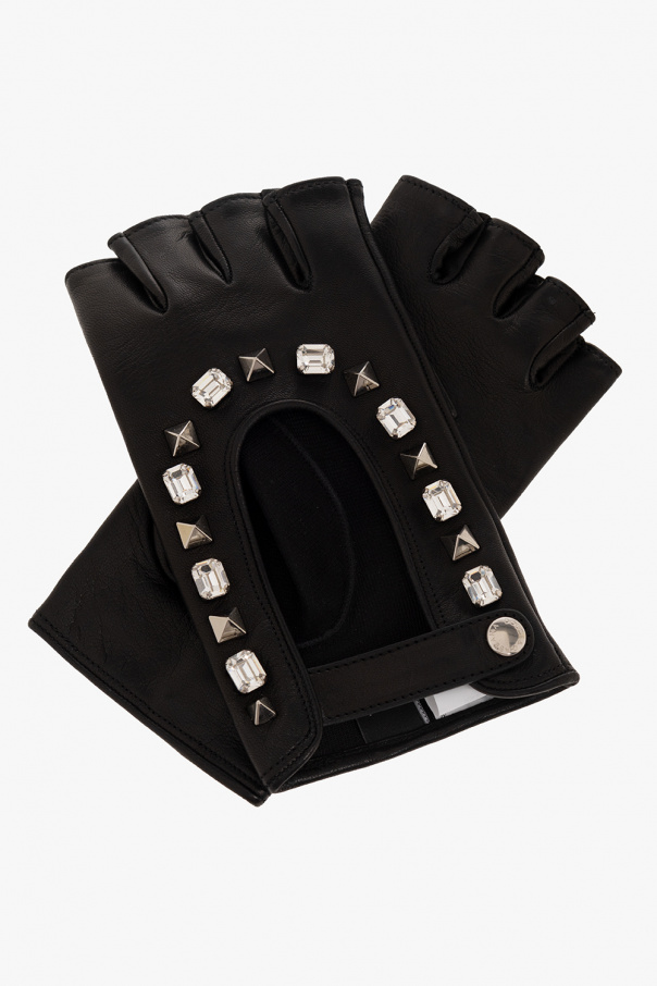 dolce gabbana technical fabric swim shorts Leather gloves