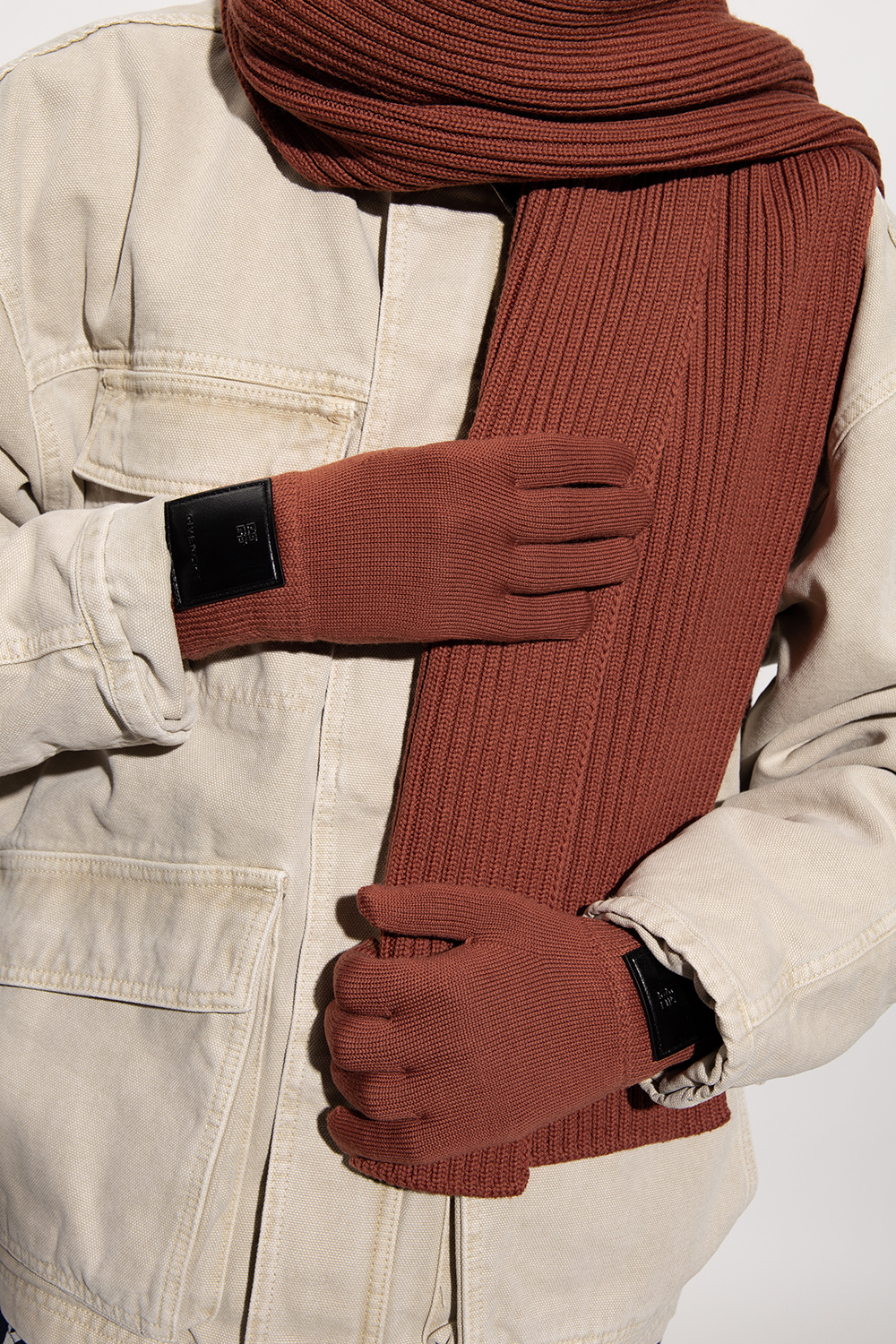 givenchy lock Wool gloves