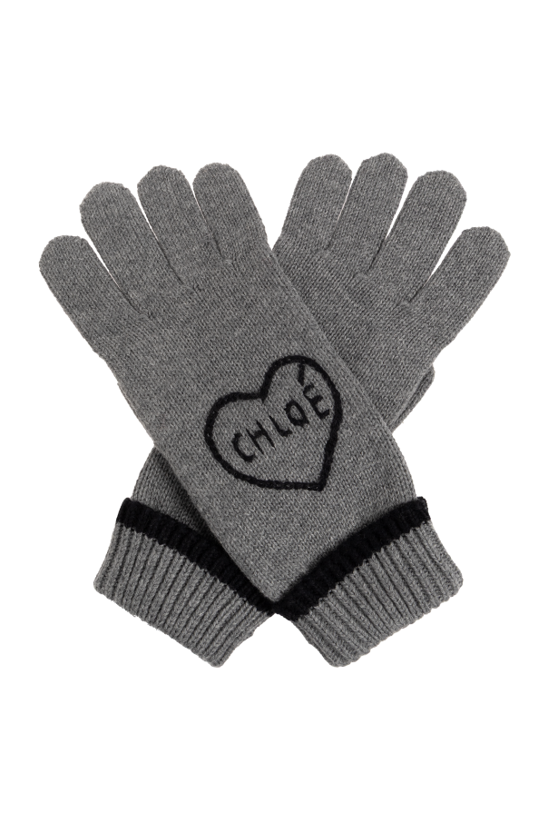 Gloves with logo od Chloé Kids