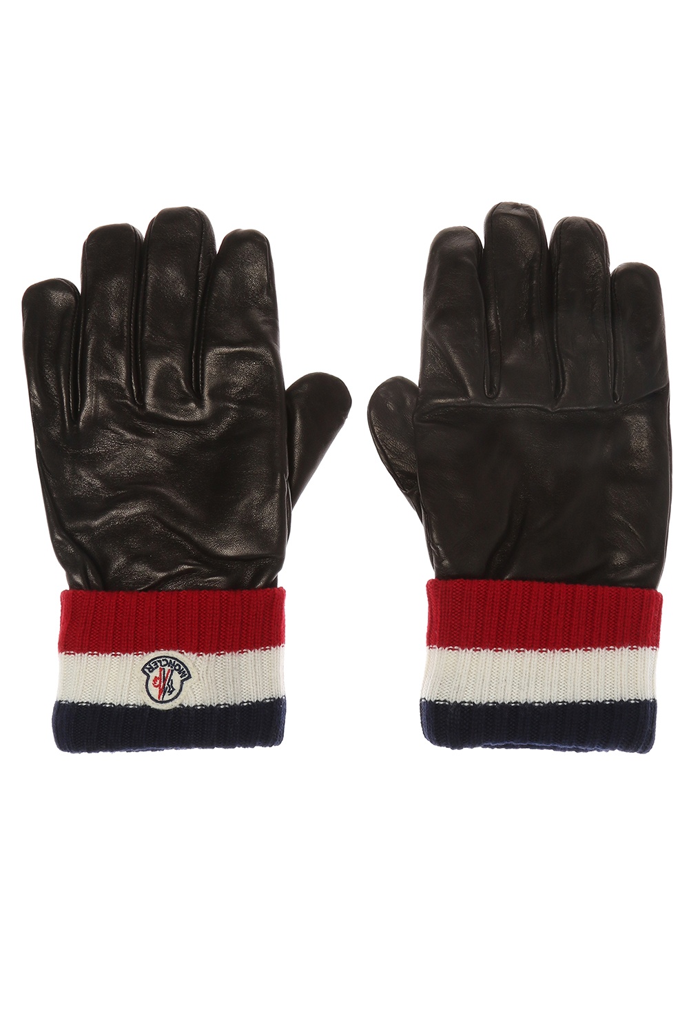 branded leather gloves