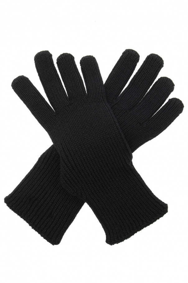 Czarny Wełniane rękawiczki z logo Moncler - Vitkac Polska