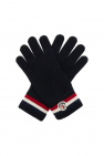 Moncler NAVY BLUE Wool gloves with logo