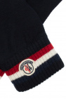 Moncler NAVY BLUE Wool gloves with logo