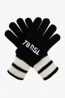 Diesel BLACK ‘K-OLLINS’ gloves with logo