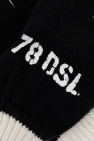Diesel BLACK ‘K-OLLINS’ gloves with logo
