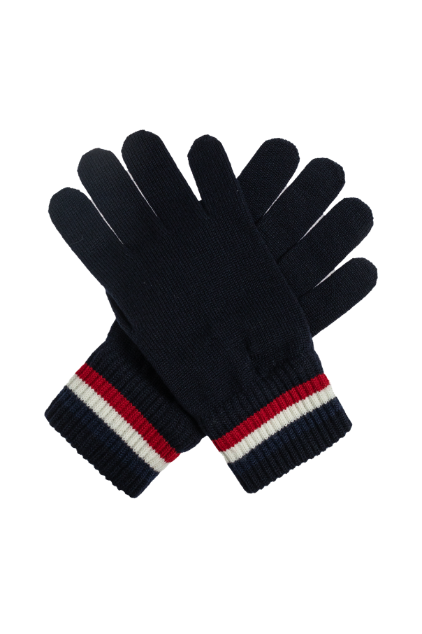 Moncler Woolen gloves with logo patch