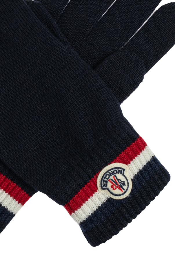 Moncler Woolen gloves with logo patch