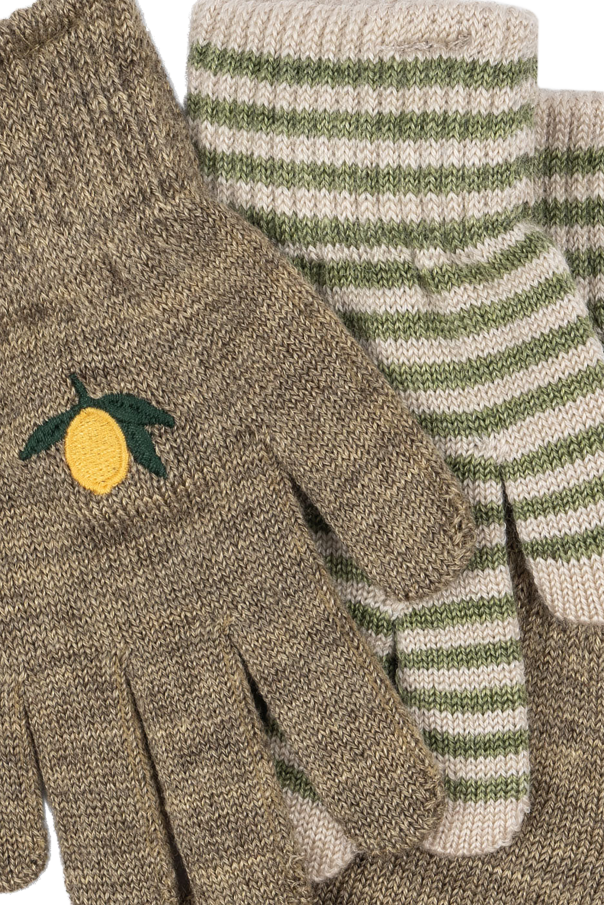 Konges Sløjd Two-pack of gloves with logo