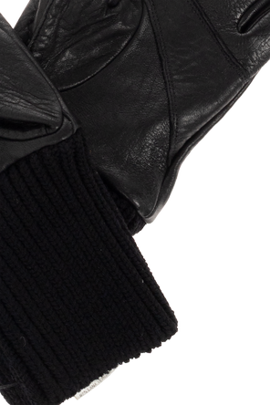 Rick Owens Leather gloves with ribbed cuffs