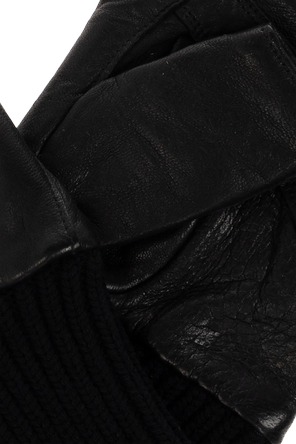 Rick Owens Kožené rukavice s manžetou