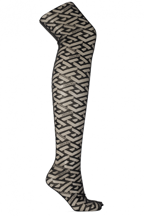 Versace Monogrammed cotton leggings