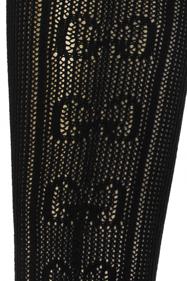 Gucci, Accessories, New Medium Gucci Gg Black Knit Logo Tights
