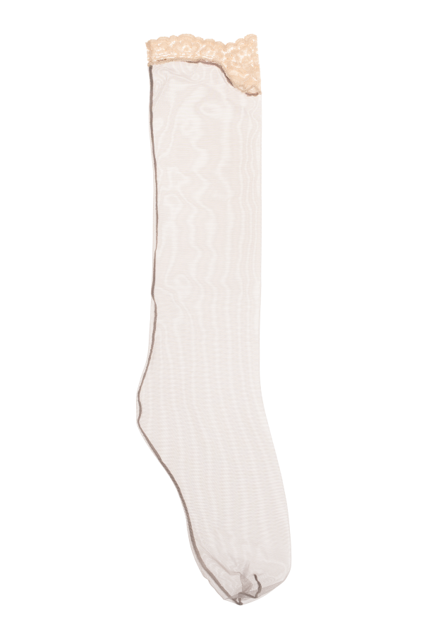 Valentino Garavani Knee-high socks with lace trim