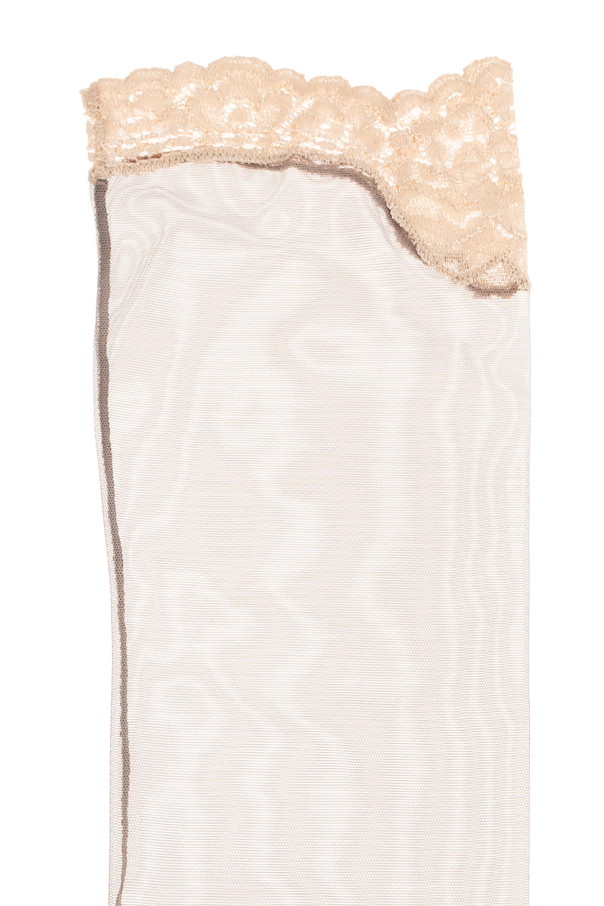 Valentino Garavani Knee-high socks with lace trim
