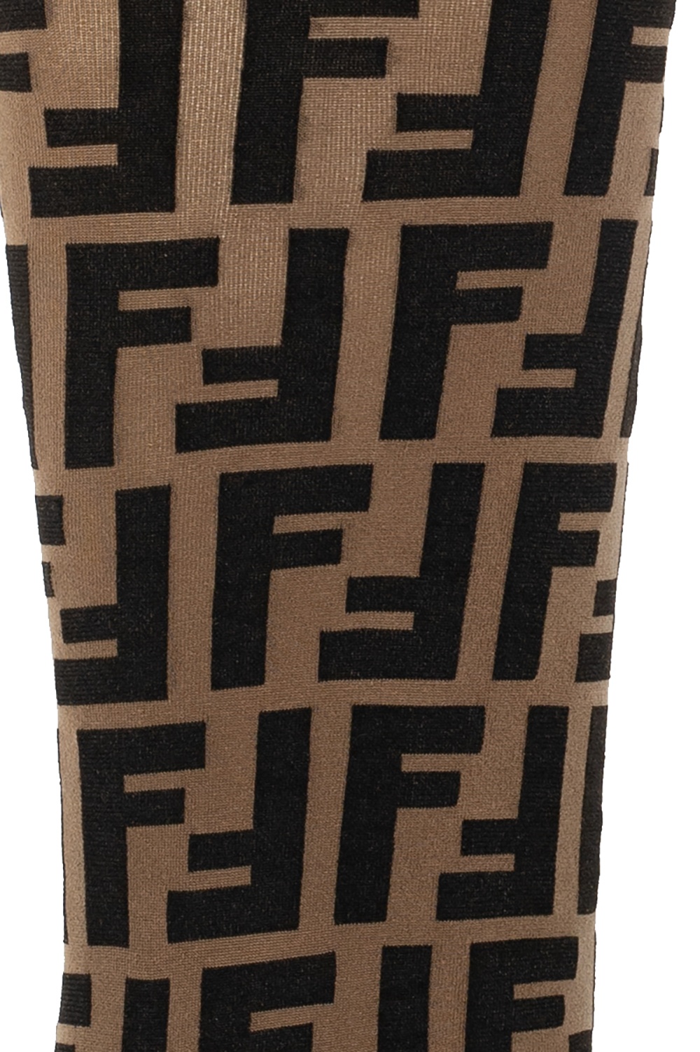 Fendi Brown FF Logo Tights