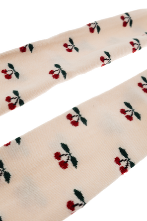 Konges Sløjd Cream Cotton Tights with Cherry Pattern – Kids