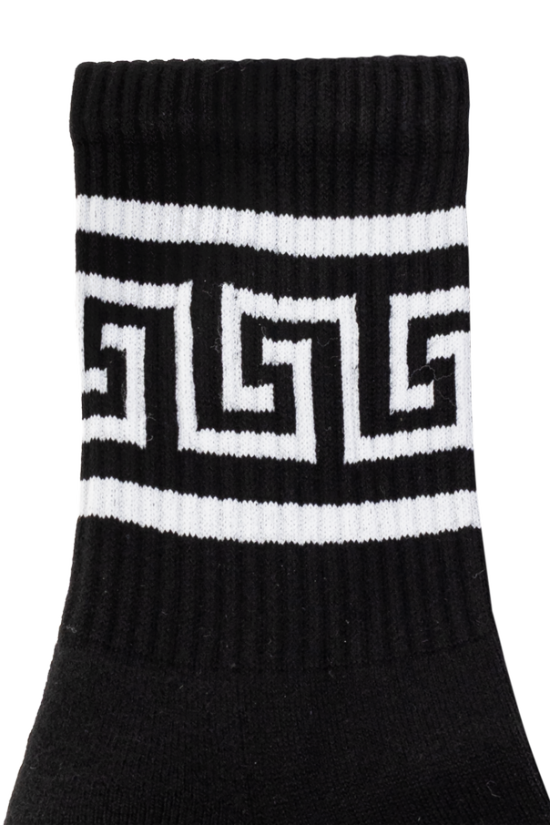 Versace Kids Памучни чорапи с мотив „greca“