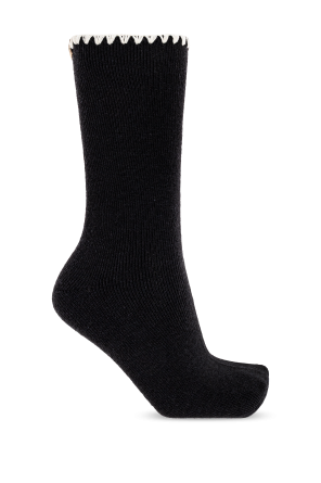 Socks with logo patch