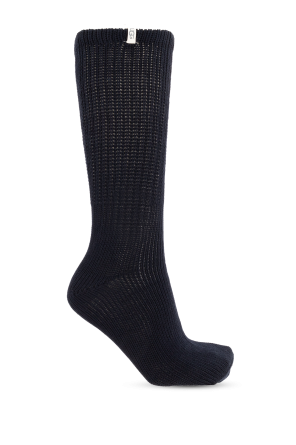 Long socks with logo patch
