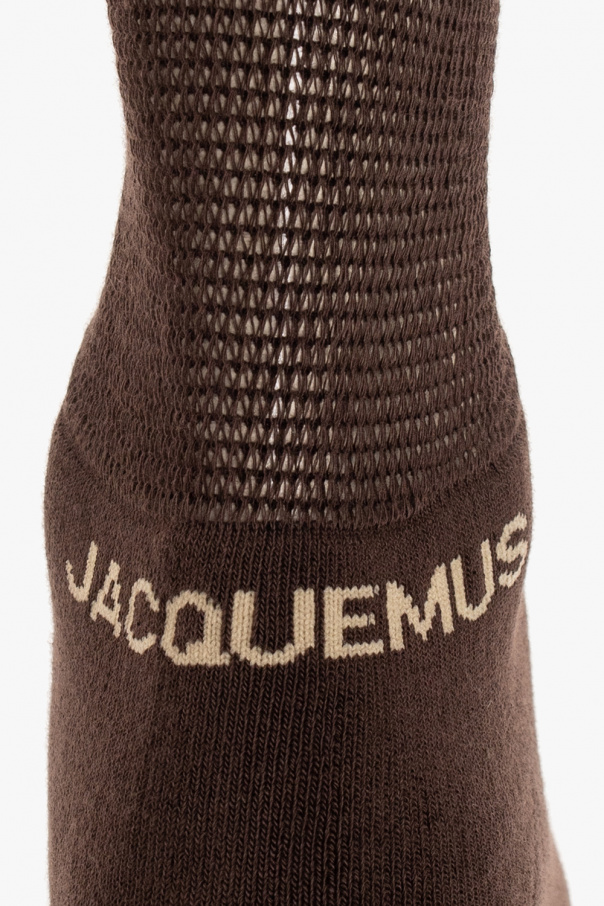 Jacquemus V-neck leather jacket Black