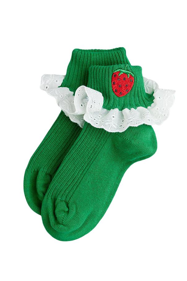 Cotton socks with an openwork frill od Mini Rodini