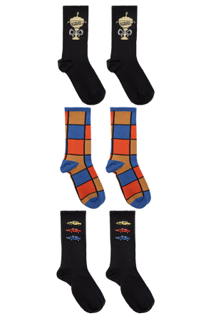 Mini Rodini Тройна опаковка памучни чорапи