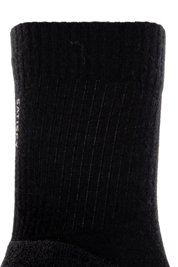 Satisfy Men's Black Designer Socks with Logo by Satisfy