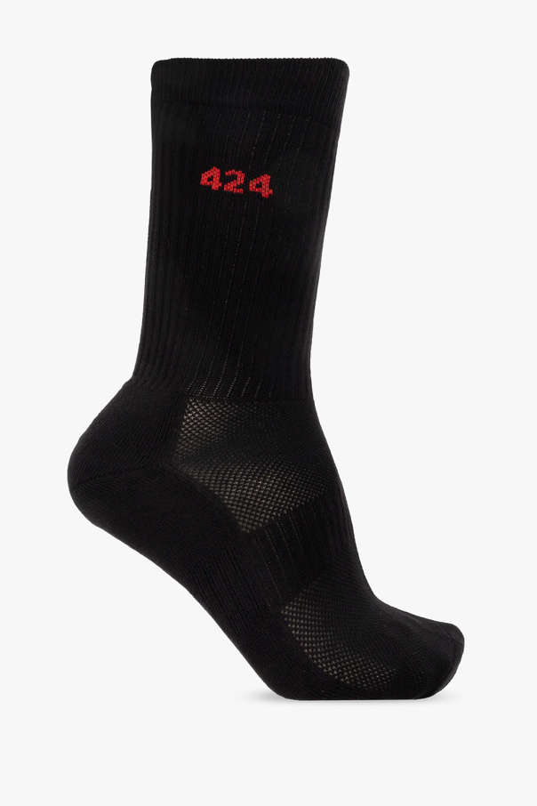 424 BLACK Socks with logo