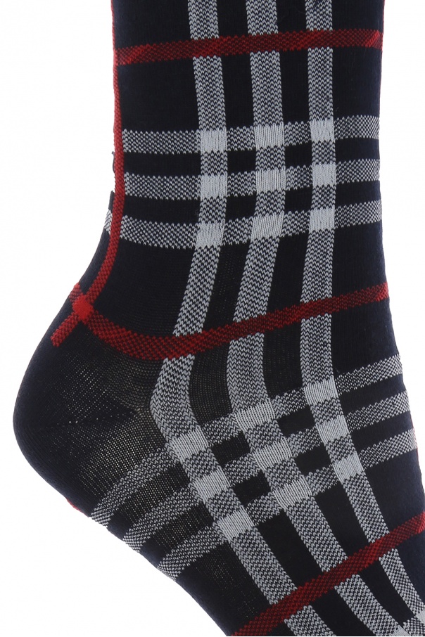 Navy blue Checked socks Burberry - Vitkac GB