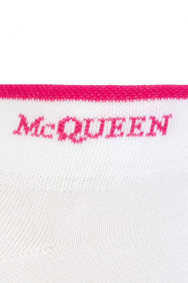 Alexander McQueen Alexander McQueen logo-patch shearling biker jacket