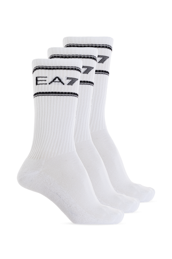 Three-pack of socks with logo od EA7 Emporio Armani