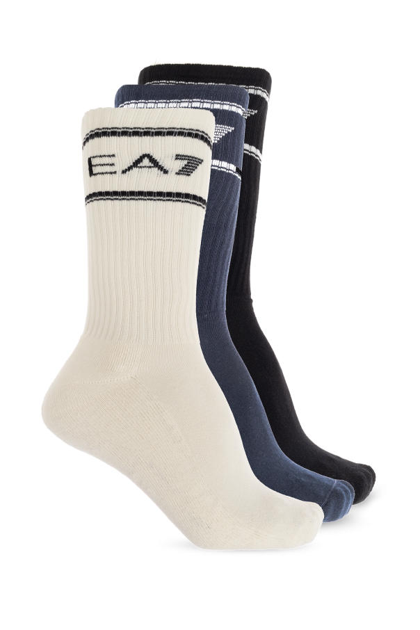 Three-pack of socks with logo od EA7 Emporio Armani