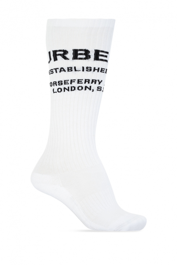 burberry Oxblood Socks with logo