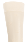 Ganni cream Monogrammed knee-high socks