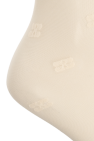Ganni cream Monogrammed knee-high socks