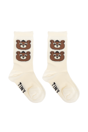 Socks with bear motif