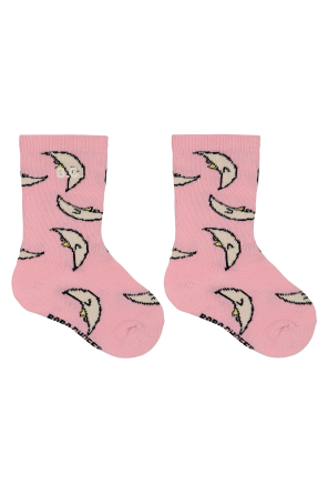 Socks with moon motif