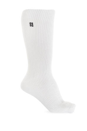Long socks with embroidered logo