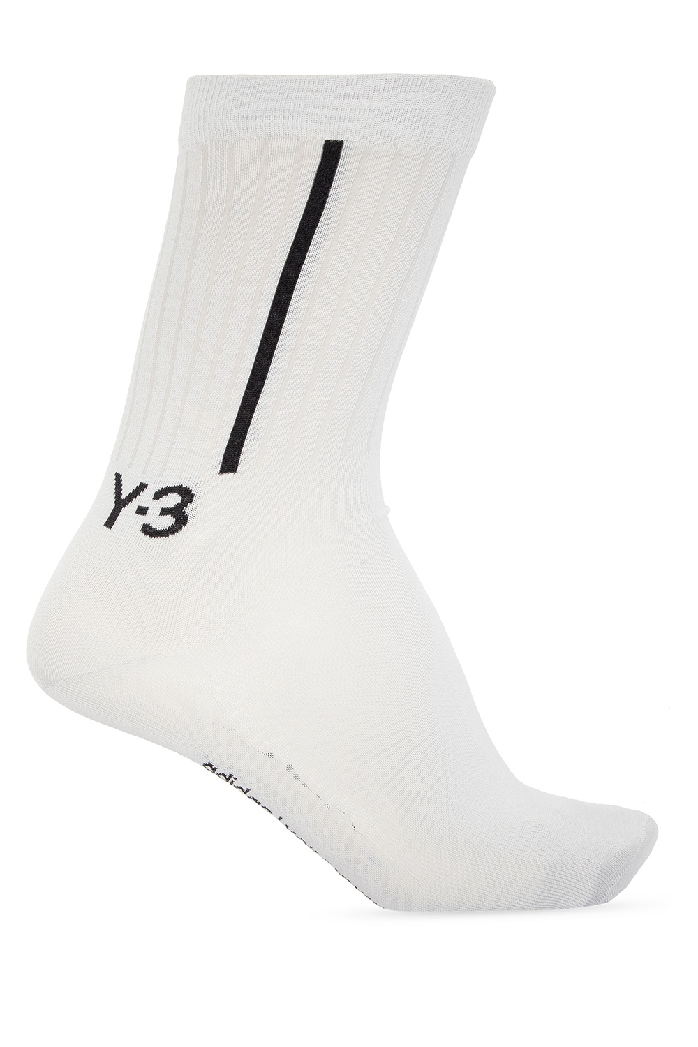 Light grey socks with a black logo embroidery from Y-3 Yohji Yamamoto Socks with logo