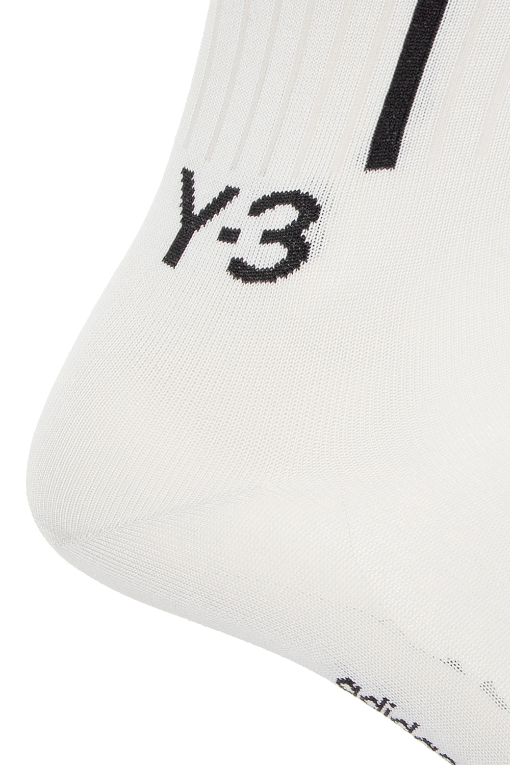 Light grey socks with a black logo embroidery from Y-3 Yohji Yamamoto Socks with logo