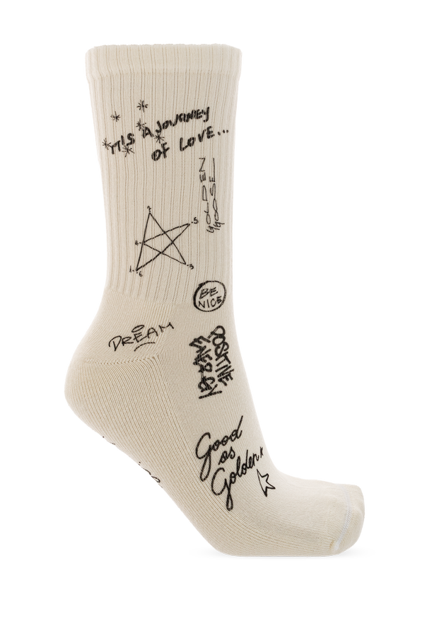 Cotton Logo Socks od Golden Goose