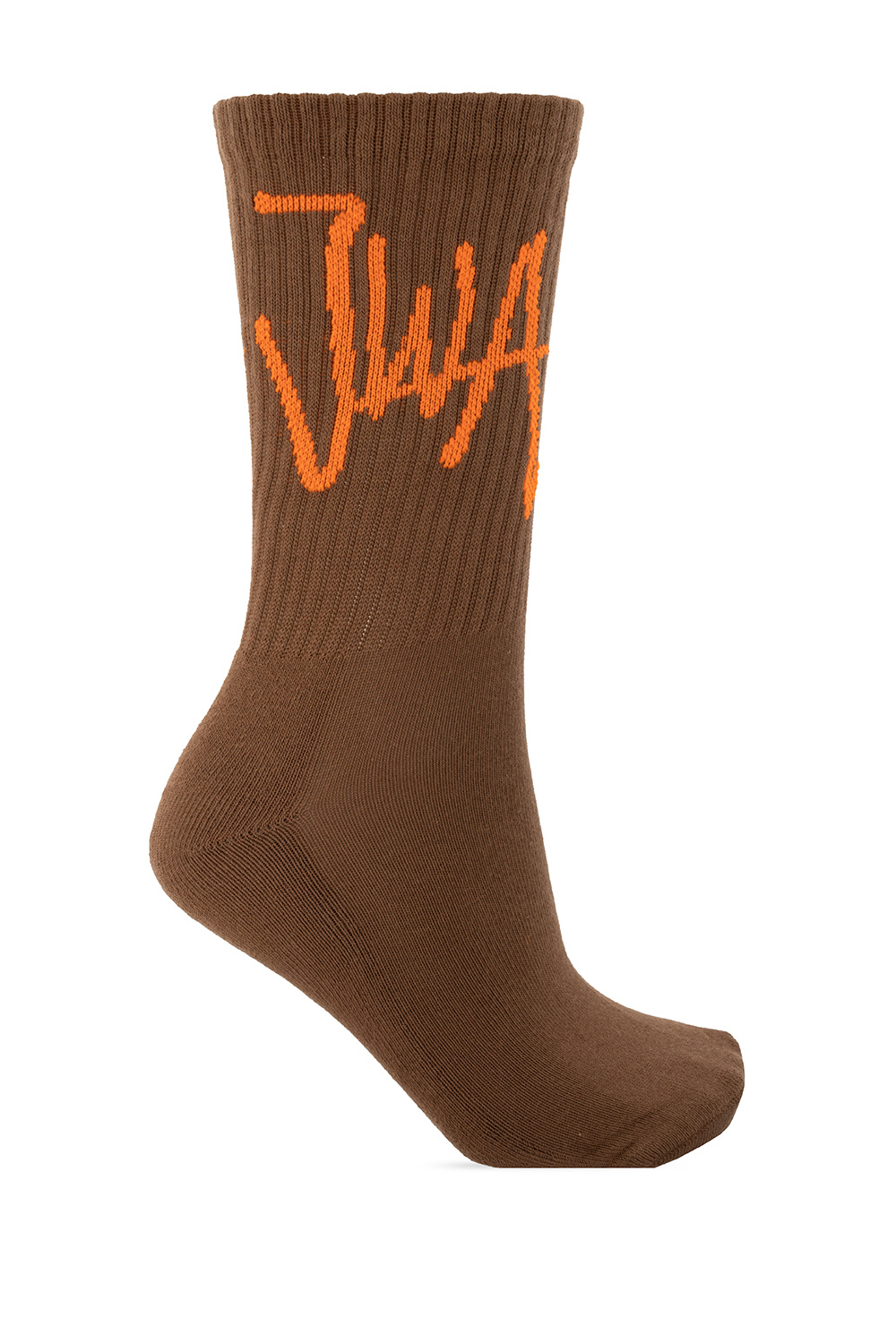 JW Anderson: Orange & Pink Logo Grid Socks