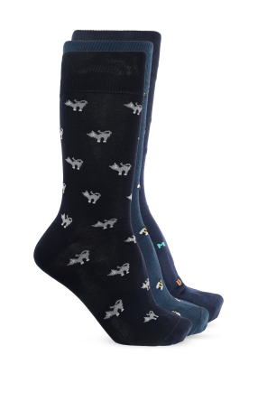 Three-pack of socks with animal motifs