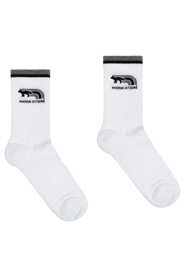 Maison Kitsuné Cotton socks with logo