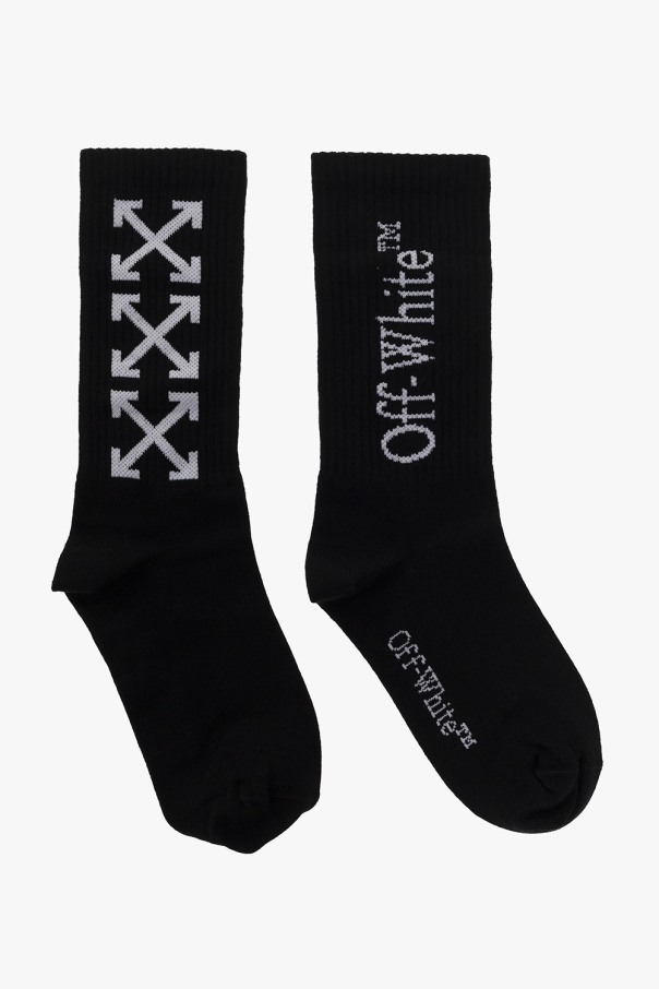 Off-White Kids BLACK Socks with logo