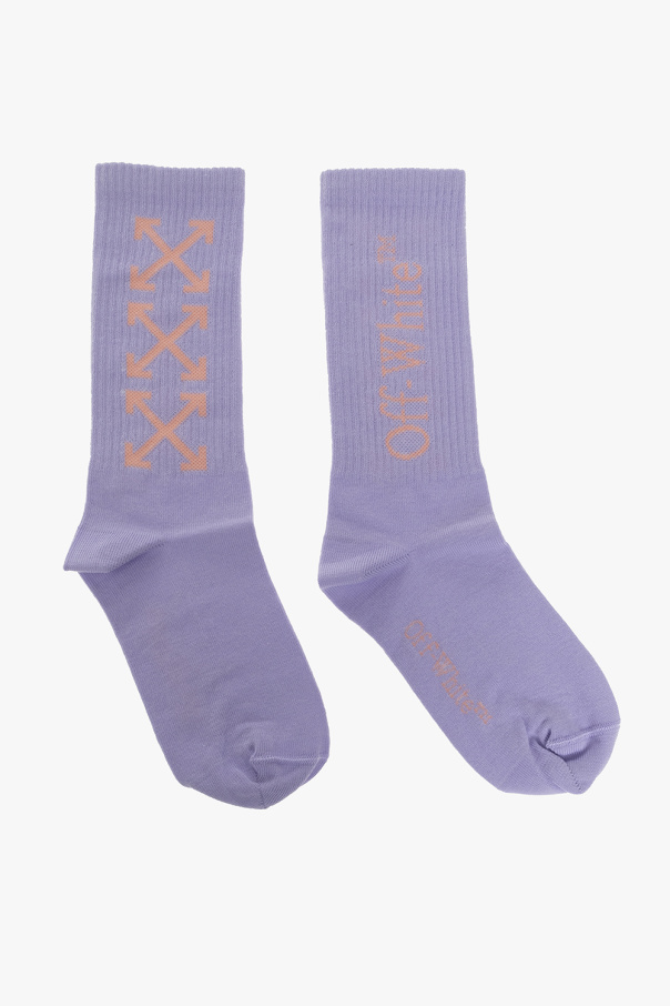 Off-White Kids PURPLE Socks with logo