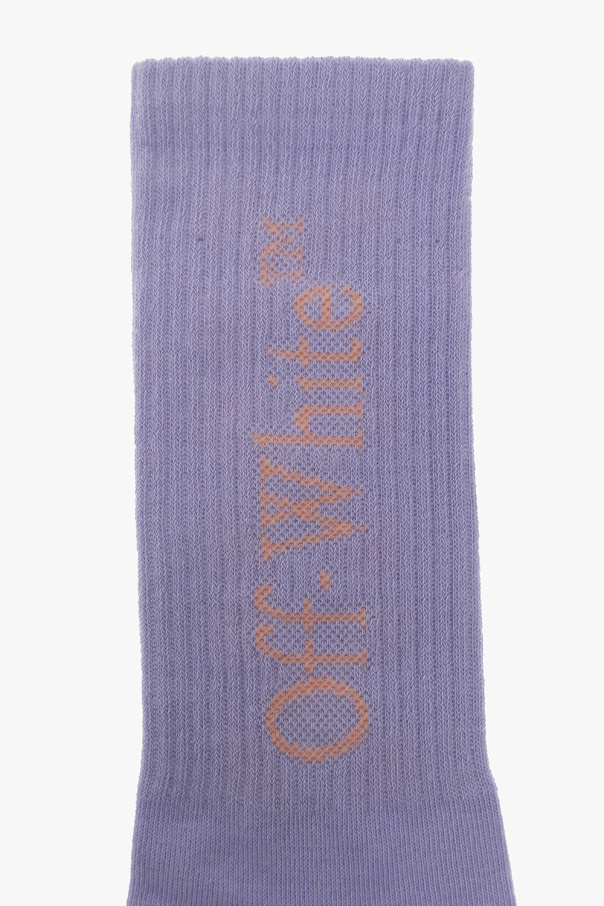 Off-White Kids PURPLE Socks with logo